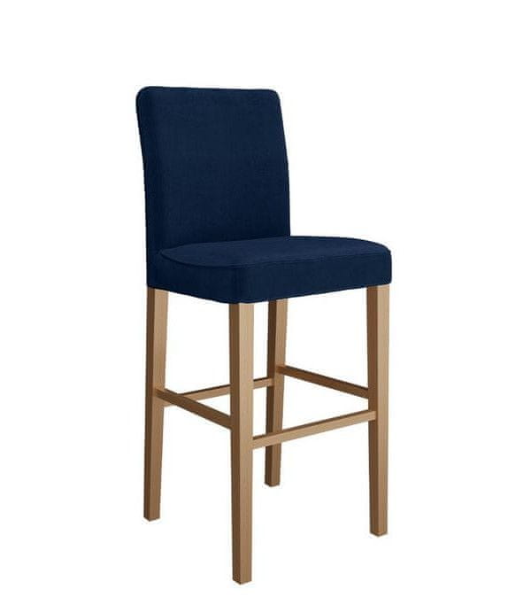 Veneti Barová stolička SAYDA - prírodné drevo / modrá